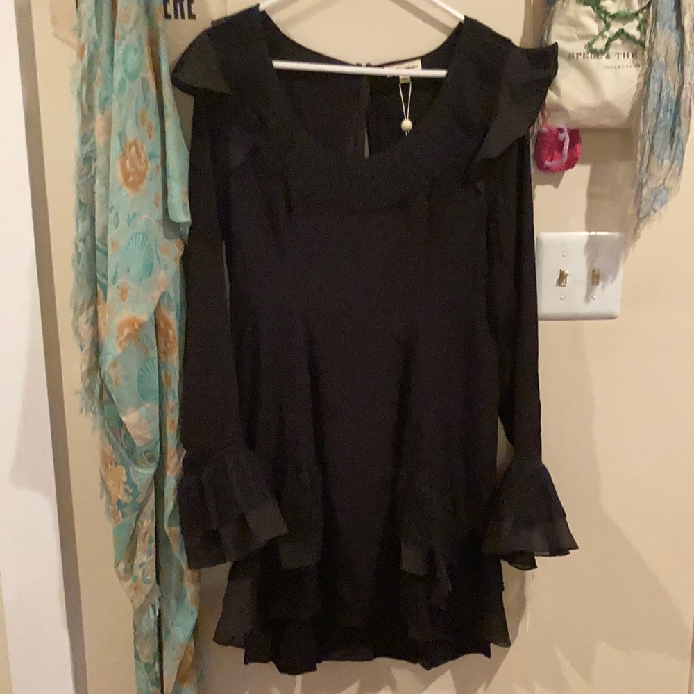 NWT For Love & Lemons Evie Black Mini Dress